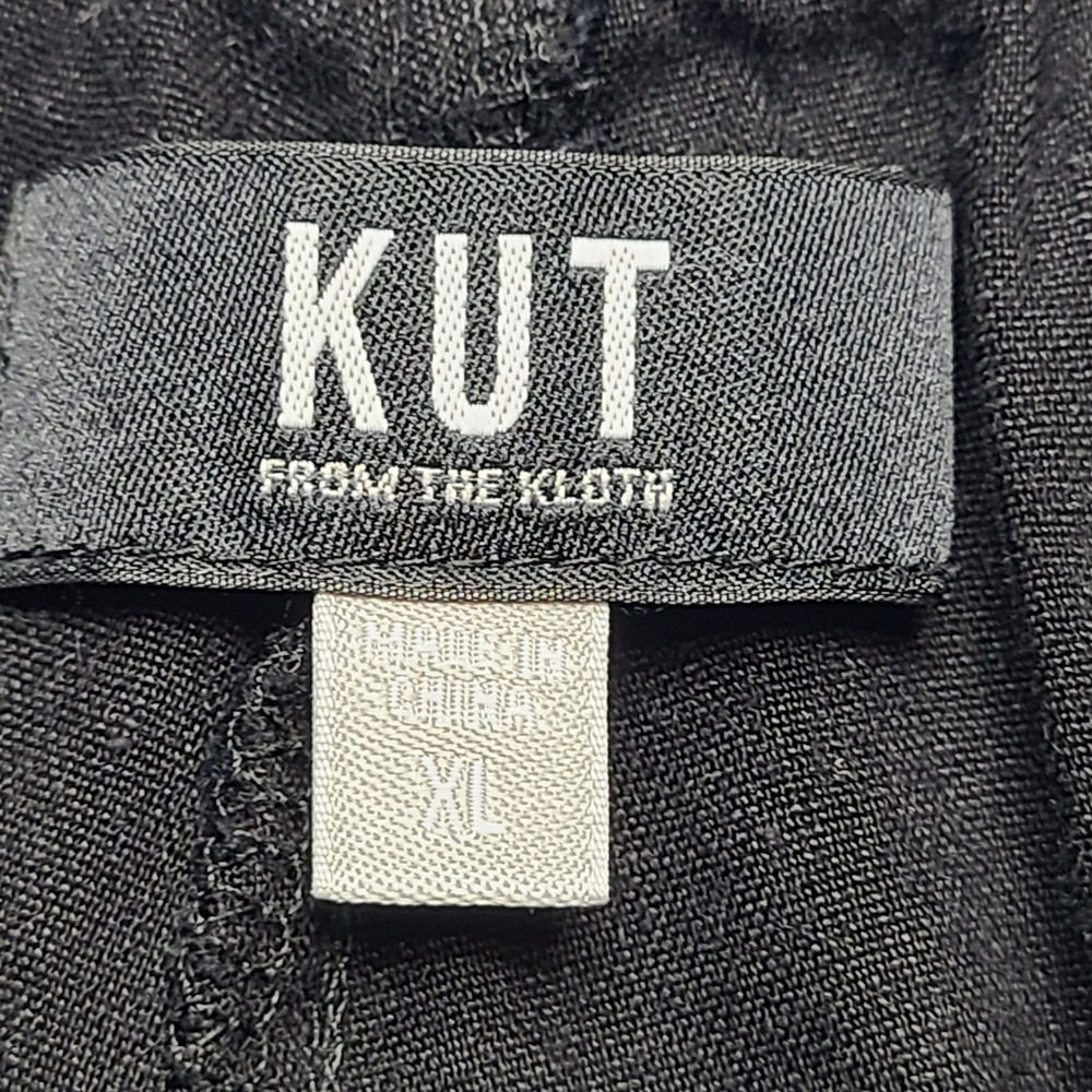 KUT from the Kloth Linen Blend Pants Womens XL Black Excellent Wide Leg - Picture 5 of 8